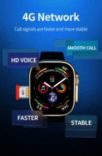 S8 Ultra Android Smart Watch 4G Internet RAM 1GB ROM 16GB Wifi Playstore Version Honeycomb Edition Smart Watch - Golden - Image 9