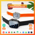 S8 Ultra Android Smart Watch 4G Internet RAM 1GB ROM 16GB Wifi Playstore Version Honeycomb Edition Smart Watch - Golden