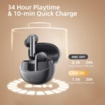 QCY HT08 Melobuds Pro Earbuds 6 Mic 46dB Adaptive ANC LDAC 990kbps High Res Audio Up to 34 Hours Battery Life Approx. 4g Lightweight Buds Dual Connection Wireless Earphones - Image 7
