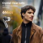 QCY HT08 Melobuds Pro Earbuds 6 Mic 46dB Adaptive ANC LDAC 990kbps High Res Audio Up to 34 Hours Battery Life Approx. 4g Lightweight Buds Dual Connection Wireless Earphones - Image 2