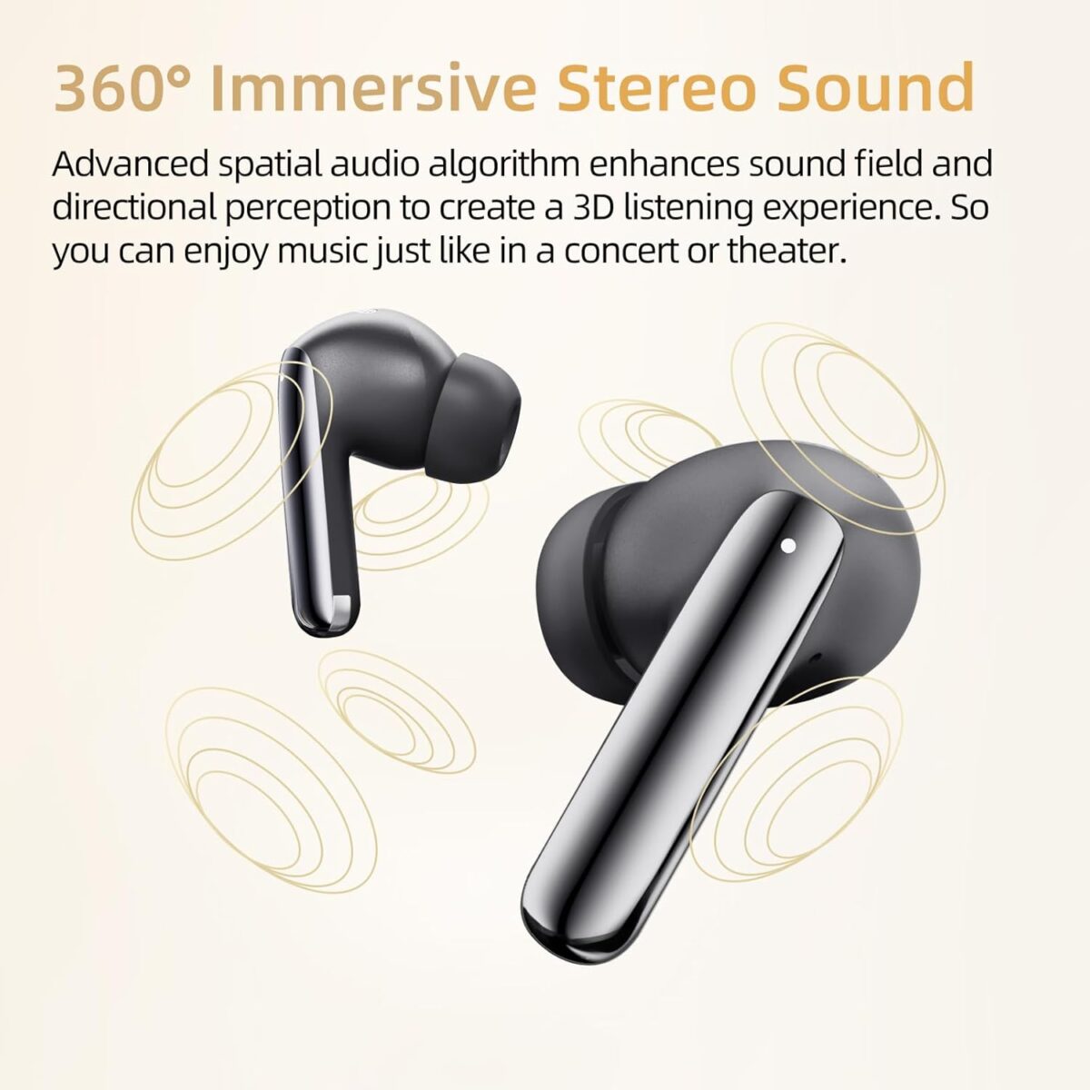 QCY HT08 Melobuds Pro Earbuds 6 Mic 46dB Adaptive ANC LDAC 990kbps High Res Audio Up to 34 Hours Battery Life Approx. 4g Lightweight Buds Dual Connection Wireless Earphones - Image 6