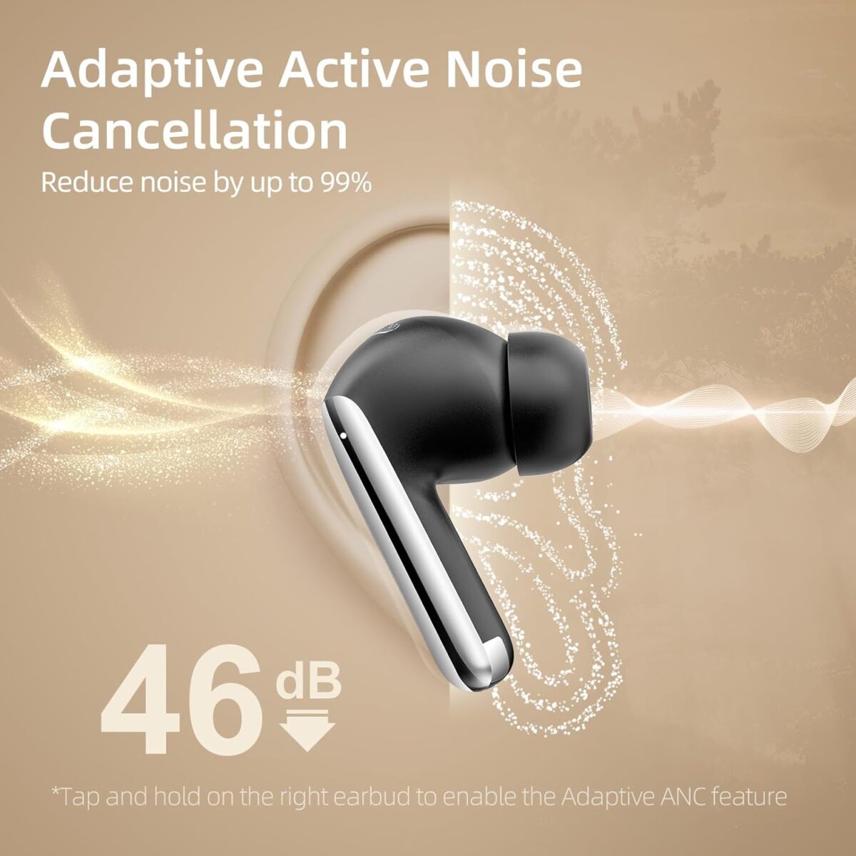 QCY HT08 Melobuds Pro Earbuds 6 Mic 46dB Adaptive ANC LDAC 990kbps High Res Audio Up to 34 Hours Battery Life Approx. 4g Lightweight Buds Dual Connection Wireless Earphones - Image 3