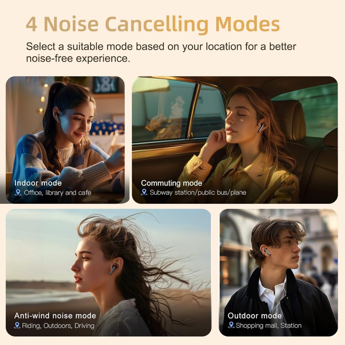 QCY HT08 Melobuds Pro Earbuds 6 Mic 46dB Adaptive ANC LDAC 990kbps High Res Audio Up to 34 Hours Battery Life Approx. 4g Lightweight Buds Dual Connection Wireless Earphones - Image 5