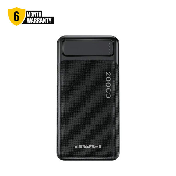 Awei P6K 20000mAh Powerbank 18W 2.1A Fast Charging 2 Input 2 Output LED Indicator Lightweight