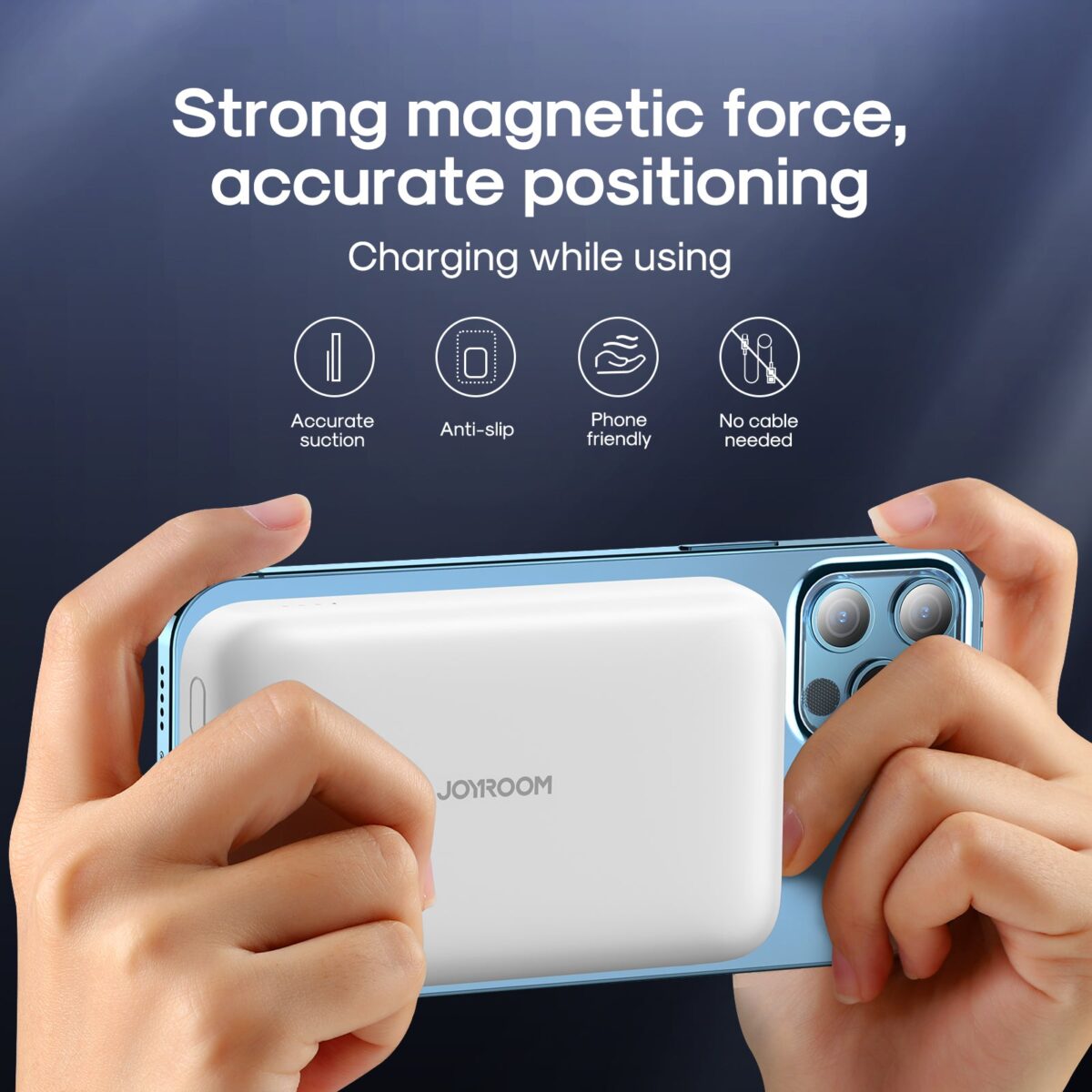 JOYROOM JR-W020 Magnetic Wireless Charging Powerbank 10000mAh 20W PD Output 15W Wireless Output Type-C Input Power Bank - Image 2