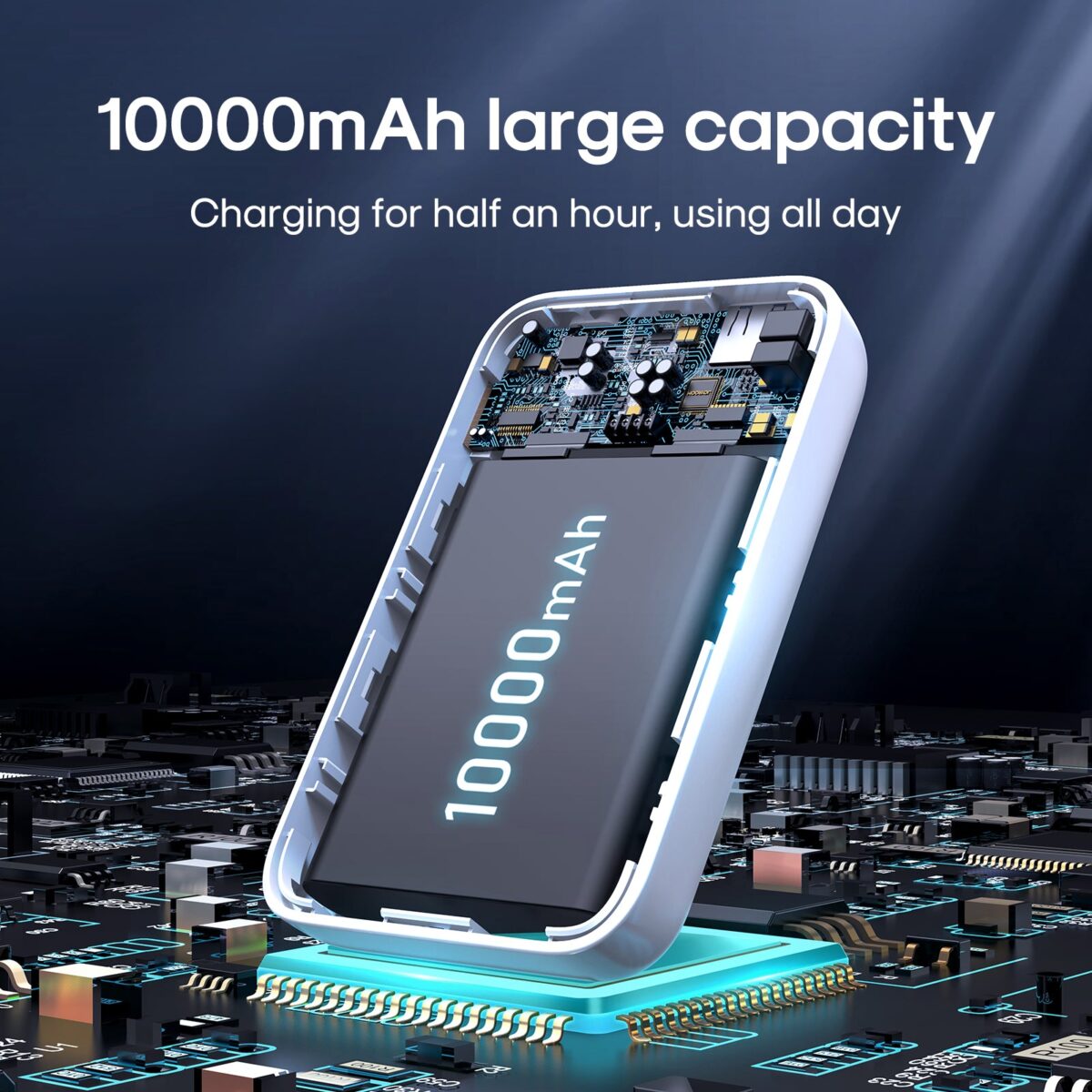 JOYROOM JR-W020 Magnetic Wireless Charging Powerbank 10000mAh 20W PD Output 15W Wireless Output Type-C Input Power Bank - Image 3