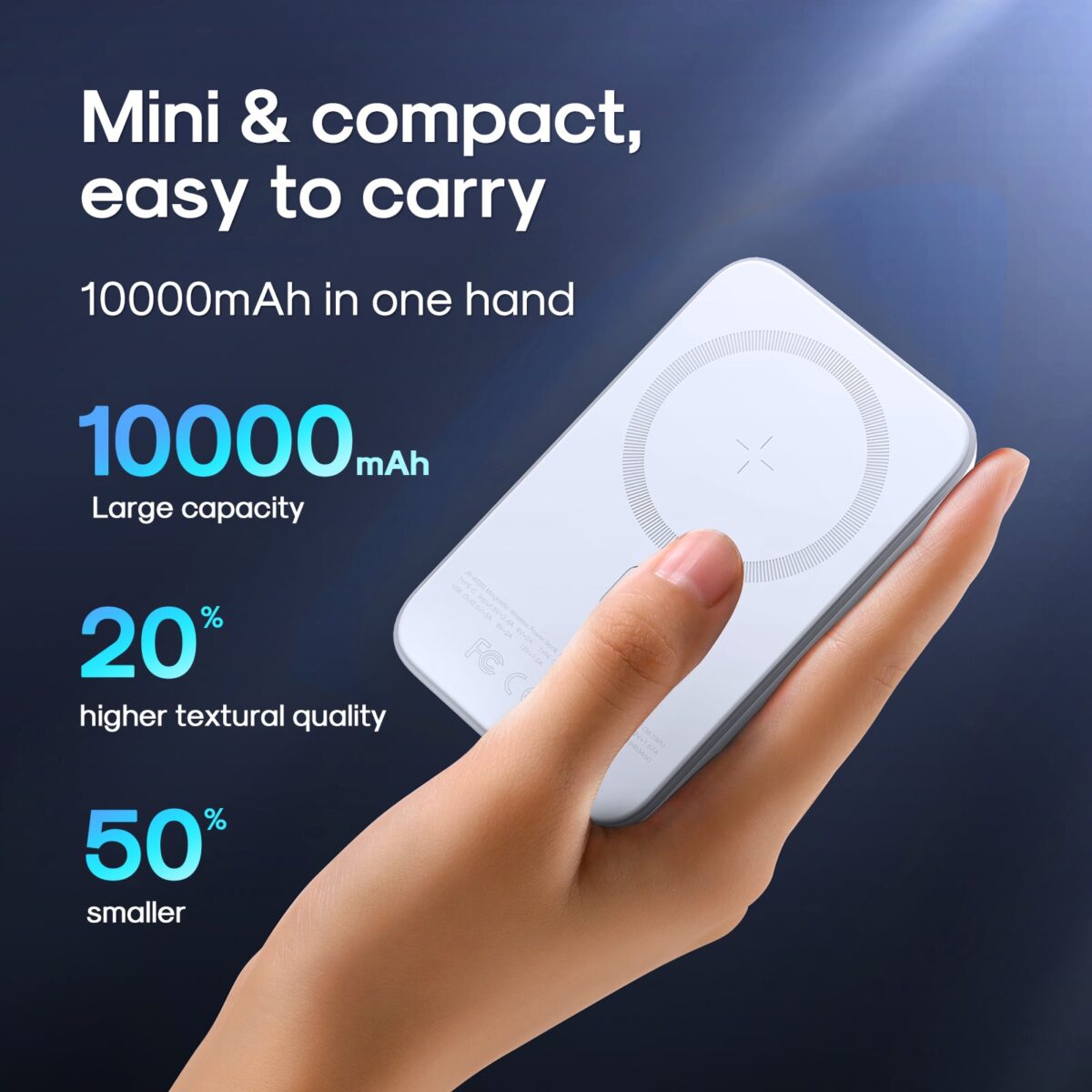 JOYROOM JR-W020 Magnetic Wireless Charging Powerbank 10000mAh 20W PD Output 15W Wireless Output Type-C Input Power Bank - Image 6