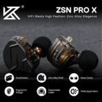 KZ ZSN PRO X Wired Earphone Dual Driver 1BA+1DD Hybrid Metal Buds with Gold Plated Pin HD Condenser Mic Ergonomic Design Earphones - Image 2