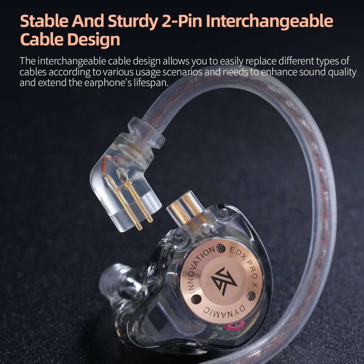 KZ EDX Pro X Wired Earphone Single Dynamic Driver Detachable Cable HD Mic 1.2m Cable Length 3.5mm Connector Wired Earphone - Image 5