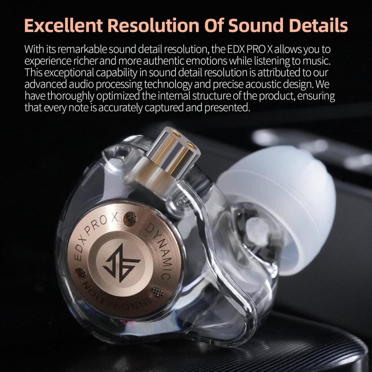 KZ EDX Pro X Wired Earphone Single Dynamic Driver Detachable Cable HD Mic 1.2m Cable Length 3.5mm Connector Wired Earphone - Image 2