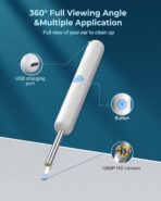 BEBIRD R1 Ear Wax Remover Tool Zinc Alloy Spoon with Food Grade Silicone Cover IP67 Waterproof 10MP Distortion Free Autoscope Camera Visual Ear Cleaner for Men and Women - Image 6