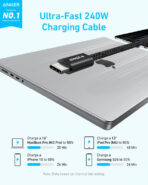Anker Zolo A8060 USB C to USB C Cable 240W 1.5m 5ft Braided and Dirt-Free PD 3.1 Type C Fast Charging Slim Connector for iPhone 16 Series MacBook - Image 6