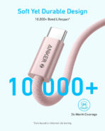 Anker Zolo A8060 USB C to USB C Cable 240W 1.5m 5ft Braided and Dirt-Free PD 3.1 Type C Fast Charging Slim Connector for iPhone 16 Series MacBook - Image 3