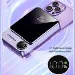AWEI P39K 15W Wireless Magnetic 10000mAh Power Bank 22.5W 5A PD 20W Super Fast Charging with Digital Display - Image 4