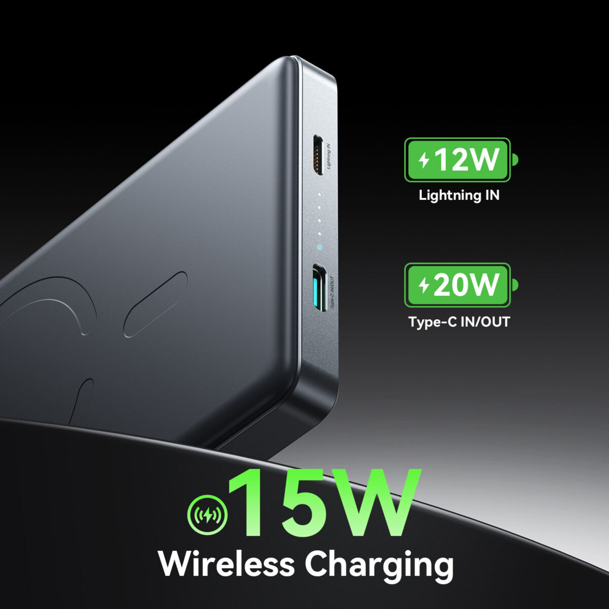 Joyroom JR-PBM08 Pro 10000mAh Wireless Power Bank PD 20W Fast Charging 15W Wireless Charging 2 Input 2 Output Ultra Thin Lightweight Powerbank - Image 6