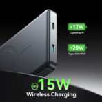 Joyroom JR-PBM08 Pro 10000mAh Wireless Power Bank PD 20W Fast Charging 15W Wireless Charging 2 Input 2 Output Ultra Thin Lightweight Powerbank - Image 6