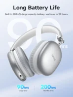 Hoco W35 Max Wireless Headphones BT 5.3 40mm Driver Type-C Charging Up to 90 Hours Playtime Lightweight Bluetooth Headphones - Image 5