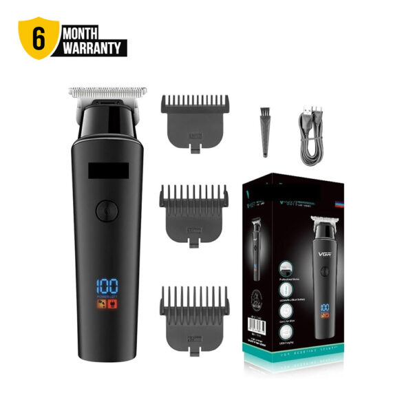 VGR V-937 Hair Trimmer LED Display Cordless Stainless Steel Blades 2000mAh Battery USB Type-C Charging with Indicator Trimmer for Men