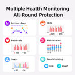QCY Active GT Smart Watch 3 ATM Waterproof Bluetooth Calling 1.43 inch AMOLED Always on Display 120+ Sports Modes Health Monitoring Up to 7 Days Battery Life Smartwatch for Men and Women - Image 5