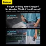 Baseus Star-Lord 30000mAh Powerbank 22.5W Digital LED Display 2 Input 3 Output PD Fast Charging Power Bank - Image 2