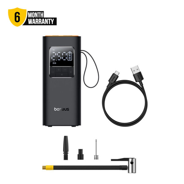 Baseus Wireless Car Inflator SuperMini Pro Series LED Display 50W 17 Single Cylinder Motor 4000mAh Battery Type-C Charging LED Light Inflator for Car Bus Truck Bikes Bicycle Balls