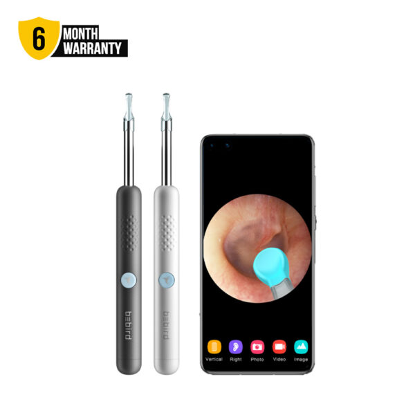 BEBIRD R1 Ear Wax Remover Tool Zinc Alloy Spoon with Food Grade Silicone Cover IP67 Waterproof 10MP Distortion Free Autoscope Camera Visual Ear Cleaner for Men and Women