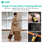 Coteci TR-005 Wire Lock TSA Custom 3 Digit Combination Lightweight Luggage Travel Bag Locker Lock - Image 2