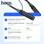 Hoco ES62 Wireless Neckband Earphone 10mm Driver BT 5.3 Magnetic Buds Support TF Card Up to 120 Hours Playtime Type C Charging Wireless Bluetooth Earphones - Image 7