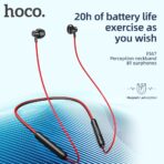 HOCO ES67 Wireless Neckband Earphone 14.2mm Driver BT 5.2 IPX5 Waterproof Up to 20 Hours Playtime Magnetic Semi In-Ear Buds Wireless Bluetooth Earphones - Image 2