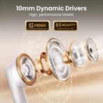 Haylou HQ5 Wireless Earbuds 4 Mic BT 6.0 Latest Chip ENC 28dB Adaptive ANC 10mm Dynamic Driver Ultra Low Latency Gaming Mode  Up to 22 Hours Playback Lightweight and Comfortable Wireless Bluetooth Earphones - Image 4