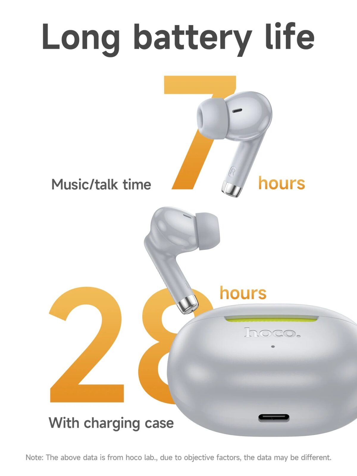 Hoco EQ24 Estrella Wireless Earbuds Noise Cancelling BT 5.4 13mm Driver Touch Control Up to 28 Hours Playtime Type-C Charging Wireless Bluetooth Earphone - Image 8