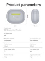 Hoco EQ24 Estrella Wireless Earbuds Noise Cancelling BT 5.4 13mm Driver Touch Control Up to 28 Hours Playtime Type-C Charging Wireless Bluetooth Earphone - Image 9