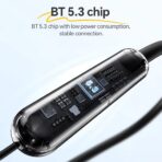 HOCO ES70 Wireless Neckband Earphone BT 5.3 Carbon Fiber Texture Design Large 500mAh Battery Up to 80 Hours Playtime Button Control Neckband Bluetooth Earphones - Image 5