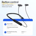 HOCO ES70 Wireless Neckband Earphone BT 5.3 Carbon Fiber Texture Design Large 500mAh Battery Up to 80 Hours Playtime Button Control Neckband Bluetooth Earphones - Image 7