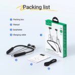 HOCO ES70 Wireless Neckband Earphone BT 5.3 Carbon Fiber Texture Design Large 500mAh Battery Up to 80 Hours Playtime Button Control Neckband Bluetooth Earphones - Image 8