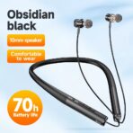 Hoco ES71 Wireless Neckband Earphone 10mm Driver Built In Mic BT 5.3 Magnetic Buds 300mAh Battery Up to 70 Hours Playtime Button Control Bluetooth Neckband Earphones - Image 2