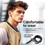 Hoco ES71 Wireless Neckband Earphone 10mm Driver Built In Mic BT 5.3 Magnetic Buds 300mAh Battery Up to 70 Hours Playtime Button Control Bluetooth Neckband Earphones - Image 5