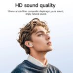 HOCO EW73 TWS Wireless Earbuds LCD Touch Screen Display BT Version 5.4 13mm Driver Five Music Modes Auto Fast Pairing Touch Control Type-C Charging Wireless Bluetooth Earphones - Image 7