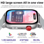 Colmi P78 Smart Watch 1.95 inch AMOLED Always On Display 200+ Watch Faces 100+ Sports Mode Bluetooth Calling UP67 Waterproof Up to 7 Days Backup Ultra Thin Lightweight Smartwatch - Image 2