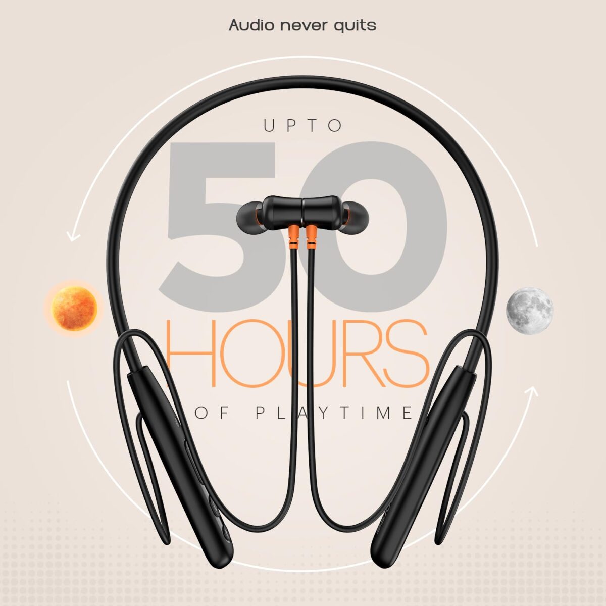 Noise Airwave Wireless Neckband Earphones 10mm Driver BT v5.3 In Ear 3 EQ Modes ENC for Calling 50ms Low Latency Up to 50 Hours of Playtime Wireless Bluetooth Earphones - Image 3