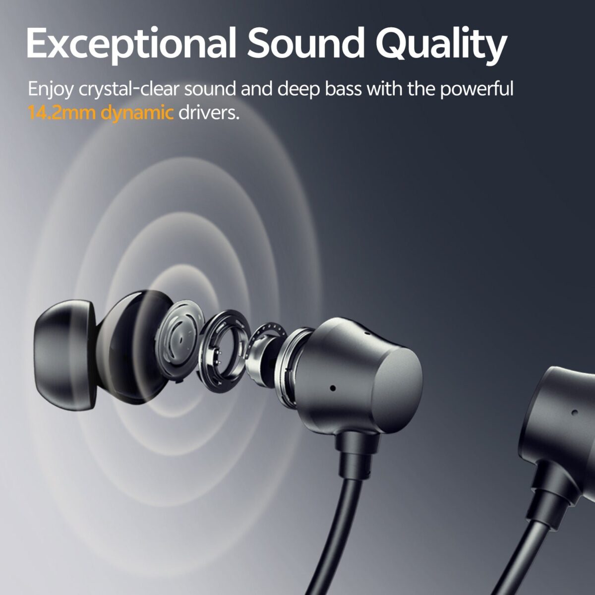 QCY BassBloom ANC N2 Wireless Neckband Headset 25dB ANC Dual Mic BT 5.3 IPX4 Waterproof SBC/AAC Codec Up to 45ms Low Latency 300mAh Battery Up to 35 Hours Backup Bluetooth Earphones - Image 4
