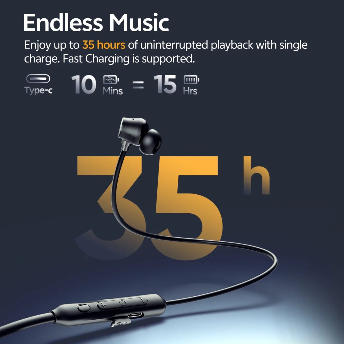 QCY BassBloom ANC N2 Wireless Neckband Headset 25dB ANC Dual Mic BT 5.3 IPX4 Waterproof SBC/AAC Codec Up to 45ms Low Latency 300mAh Battery Up to 35 Hours Backup Bluetooth Earphones - Image 8