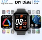 QCY Watch GS Smart Watch 2.02 inch HD Display Bluetooth Calling Customizable Watch Face IPX8 Waterprood 100+ Sports Mode Magnetic Charging Up to 7 Days Backup Smartwatch - Image 2