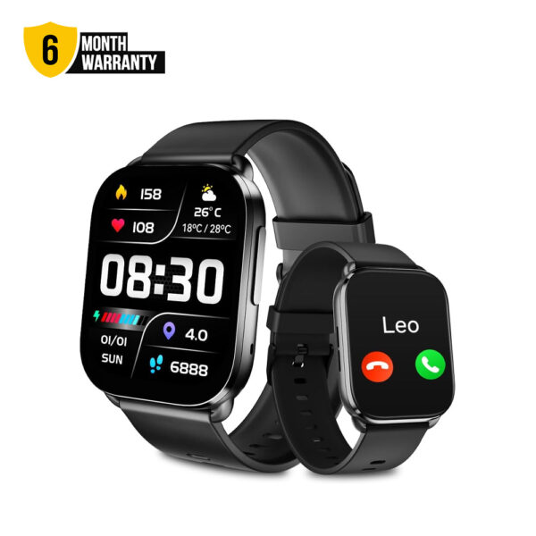 QCY Watch GS Smart Watch 2.02 inch HD Display Bluetooth Calling Customizable Watch Face IPX8 Waterprood 100+ Sports Mode Magnetic Charging Up to 7 Days Backup Smartwatch