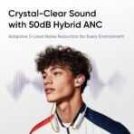 Realme Buds Wireless 5 ANC Neckband Earphones 50dB Hybrid Noise Cancellation 13.6mm Dynamic Drivers SBC AAC 45ms Low Latency IP55 Fast Charging Up to 38 Hours Backup Wireless Earphones for Men and Women - Image 3