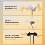 Realme Buds Wireless 5 ANC Neckband Earphones 50dB Hybrid Noise Cancellation 13.6mm Dynamic Drivers SBC AAC 45ms Low Latency IP55 Fast Charging Up to 38 Hours Backup Wireless Earphones for Men and Women - Image 5