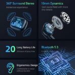 Awei T53 ANC TWS Gen Z Special Edition Wireless Earbuds 35dB Active Noise Cancellation BT 5.3 In Ear IPX6 Waterproof 300mAh Battery Up to 7 Hours Playtime Type-C Charging Wireless Bluetooth Earphones - Image 3