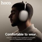 Hoco W65 Wireless Bluetooth Headphones BT v5.4 40mm Speaker Breathable Fabric Headband Knob Control Up to 45 Hours Playback USB C Charging Headphone - Image 2