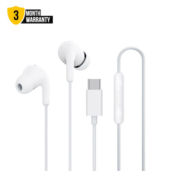 Xiaomi M2413E1 Type-C Wired Earphone 12.4mm Large Driver for Superior Sound Quality Three Button Wire Control IP54 Dust and Water Resistance 13.5g Lightweight 1.2m Cable Length Wired Earphone