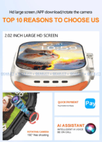 Hello B31 Android Smart Watch 5G Playstore Voice Calling Video Calling Large 2.02 inch HD Display 16GB RAM 256 GB ROM 180° Rotating Camera Big 730mAh Battery Android Smartwatch for Men and Women - Image 3